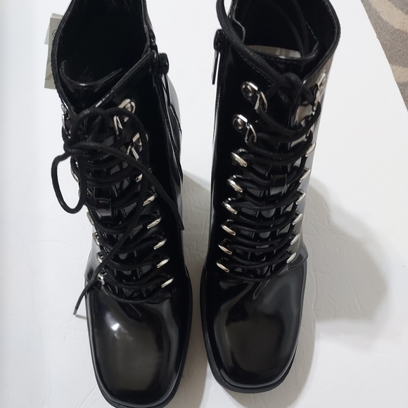 Zara heeled hiker Platform ankle boots Sz-10 - Picture 9 of 10